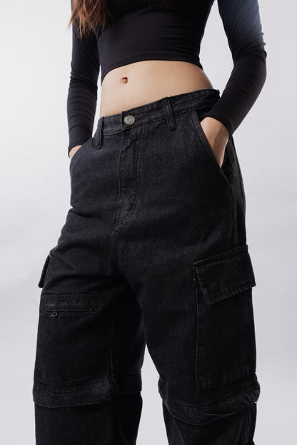 Baggy Cargo Zip Jeans