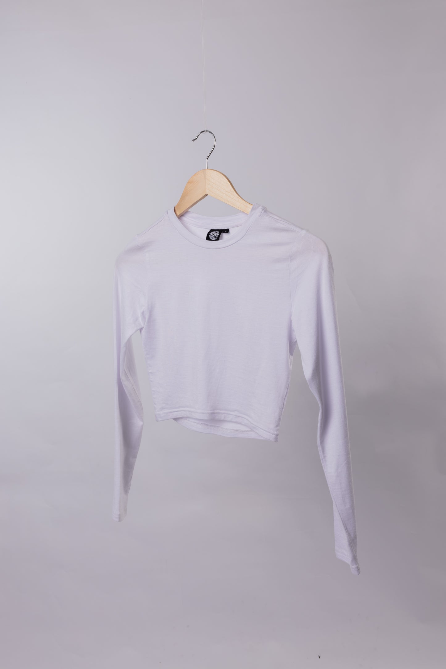 Long Sleeve Crop T-Shirt White