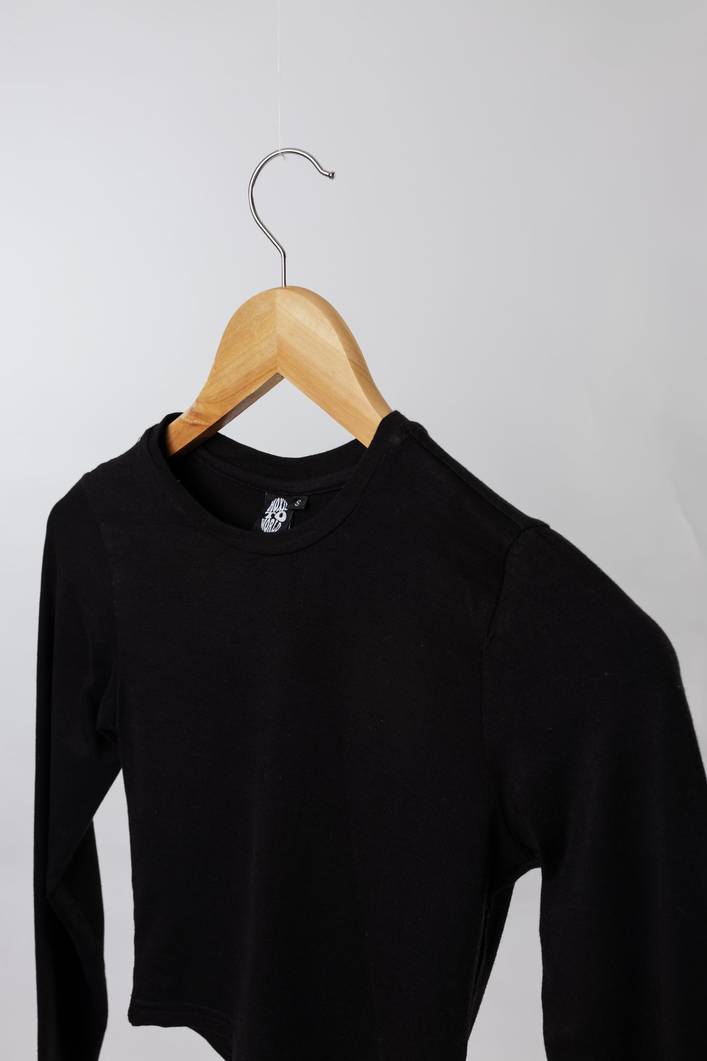 Long Sleeve Crop T-Shirt Black