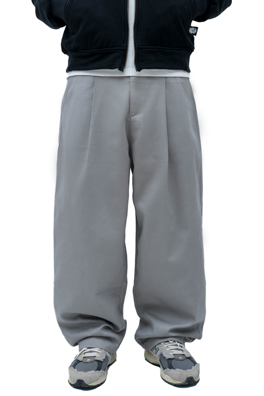 Grey Pleated Pant