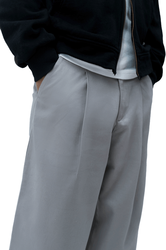 Grey Pleated Pant