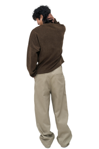 Dark Brown Cropped Fit Sweater
