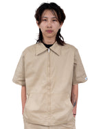 Light Brown Cotton Zip-Up Shirt