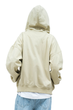 Beige Zip-Up Hoodie